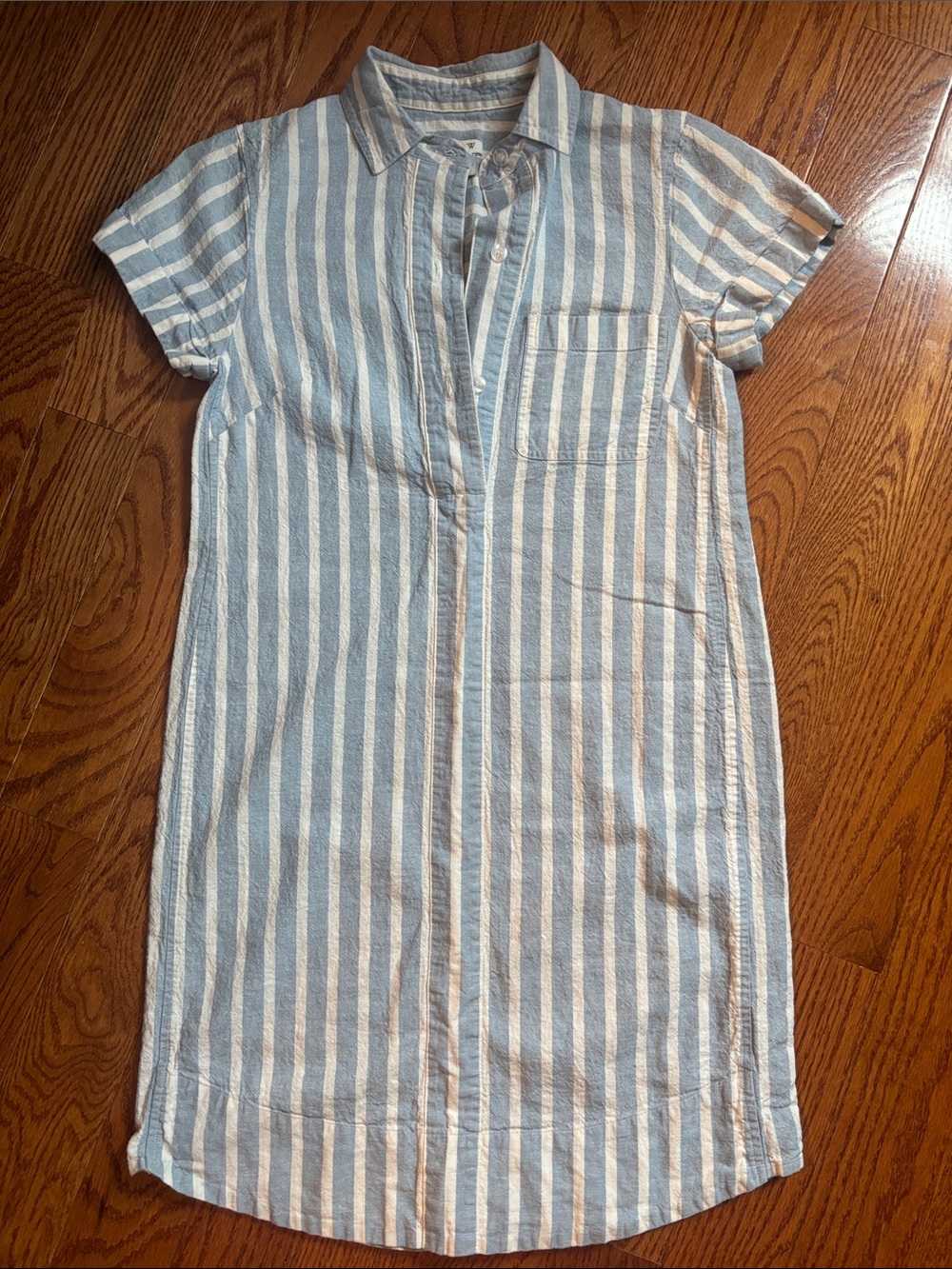J. Crew Light Blue and White Striped Dress